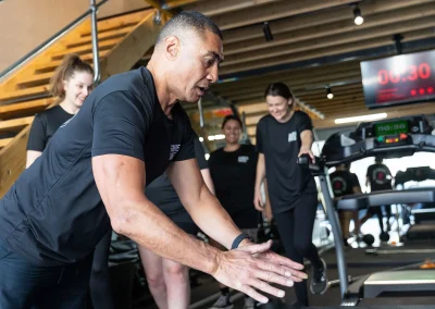 Exercise demonstration at Shred Shed